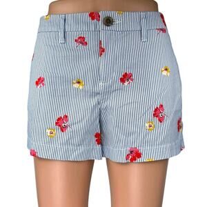 Old Navy Everyday Multicolor Striped Floral Mid Rise Casual Chino Shorts Size 4